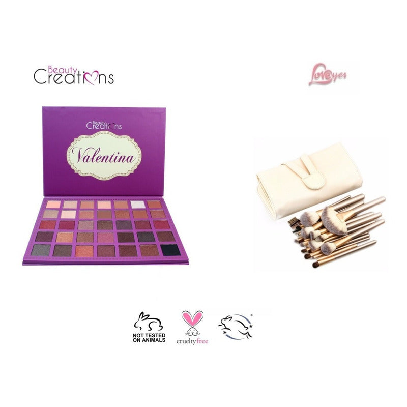 Kit Paleta Valentina Beauty Creations Manta 18 Pinceles