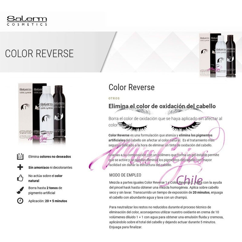 Pack 2 Color Reverse Salerm Sin Amoniaco, Elimina Colores