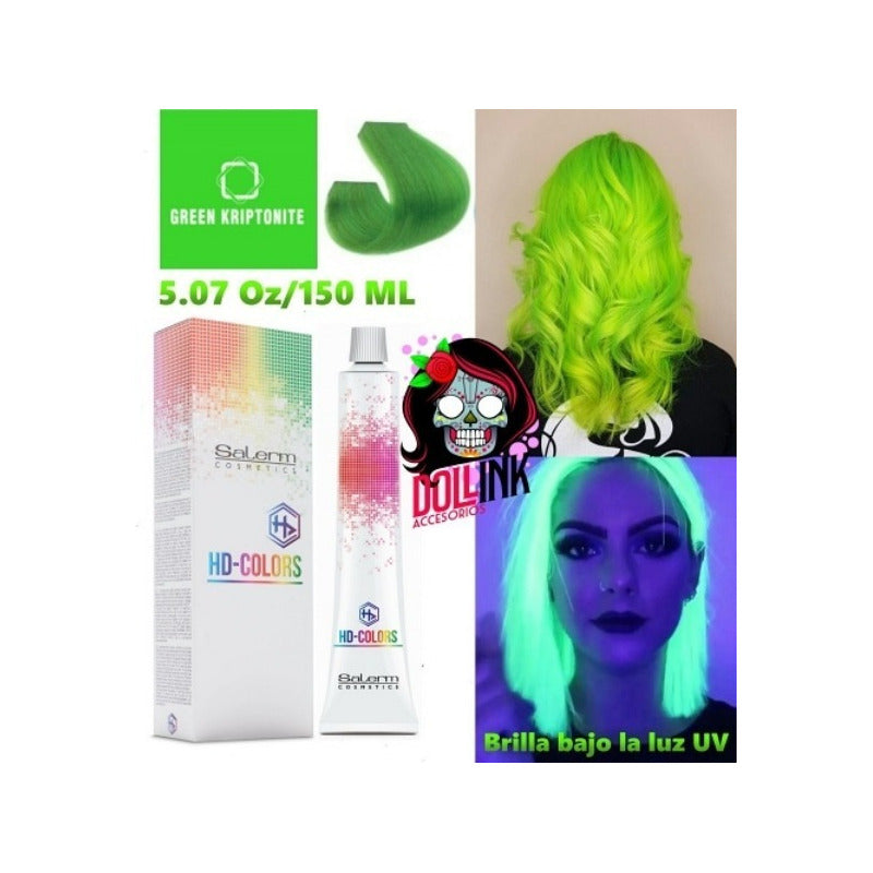 Tinte Fantasia Salerm Hd Colors Green Verde Kryptonite Neon