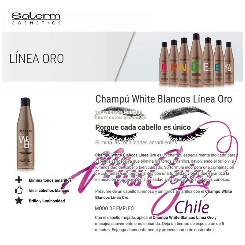 Shampoo Salerm Cosmetics Cabellos Blancos 500ml, Capilar