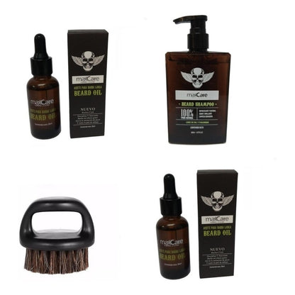 Pack 2 Aceite Barba, Cepillo Barba Y Shampoo Barba, Barberia