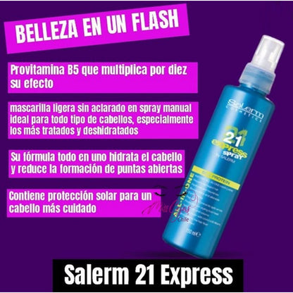 Salerm 21 Express Spray Proteina De Seda Proteccion Capilar