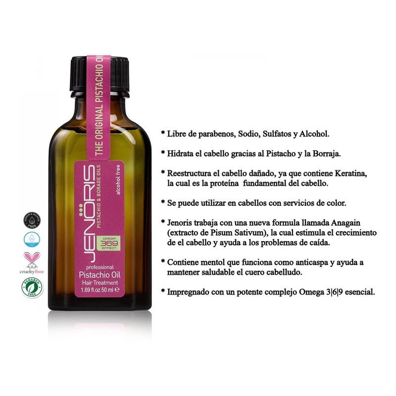 Aceite Pistacho Hidratante Jenoris 100ml Tratamiento Capilar