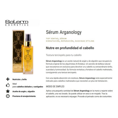 Aceite Argan Concen Salerm Cosmetics Arganology 60ml Capilar