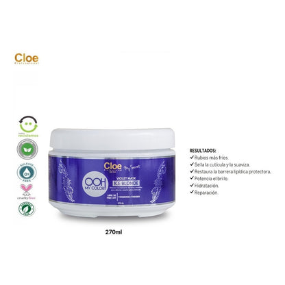 Kit Cloe Shampoo Y Crema Ice Blonde Matizador Morado Rubios