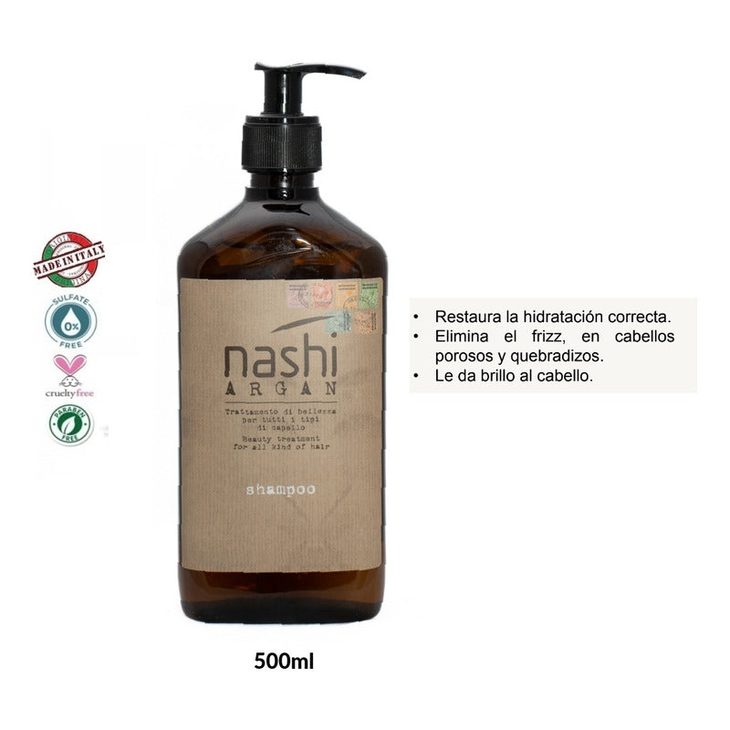 Kit Shampoo, Acondicionador, Aceite Nashi Argan Hidratante