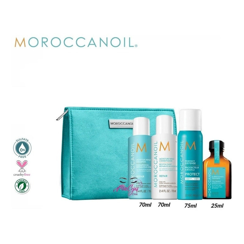 Pack Reparacion Moroccanoil Aceite Shampoo Acond Protector