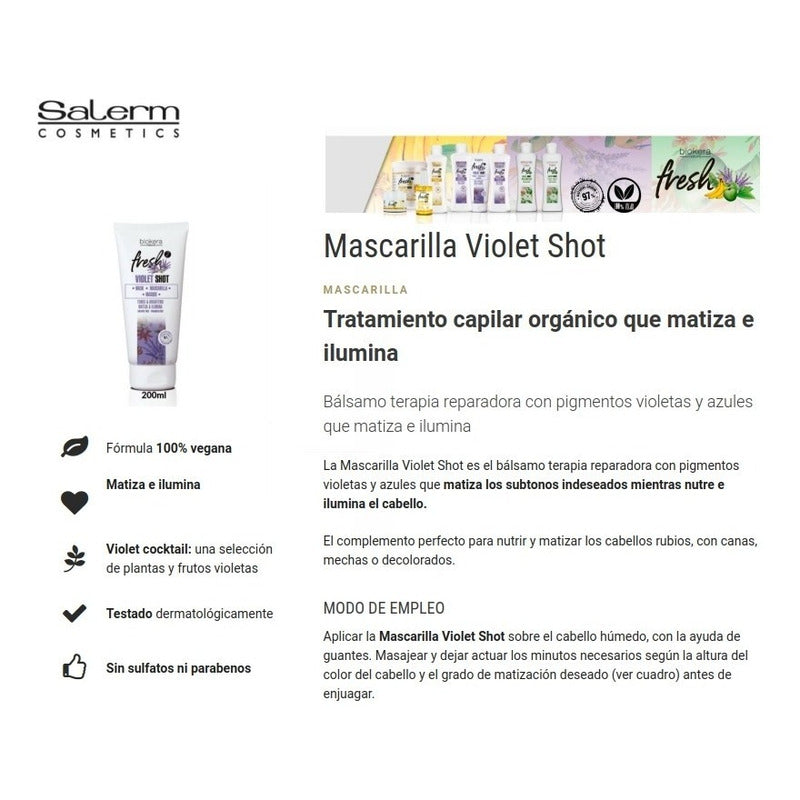 Mascara Morado Salerm, Violet Shot Matizante Blancos Rubios