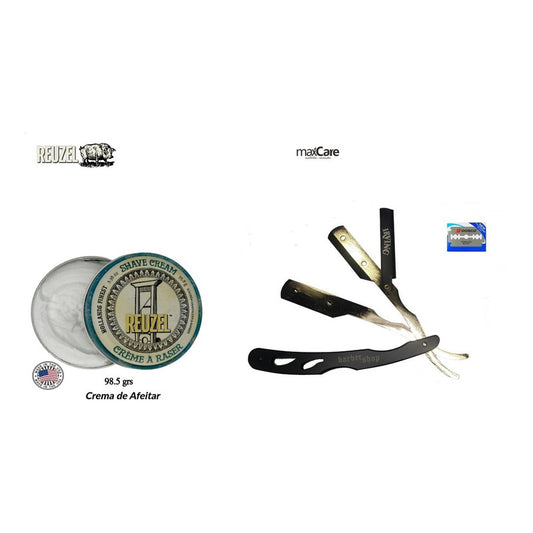 Kit Crema Afeitar Reuzel, Navaja Profesional Barberia Barber