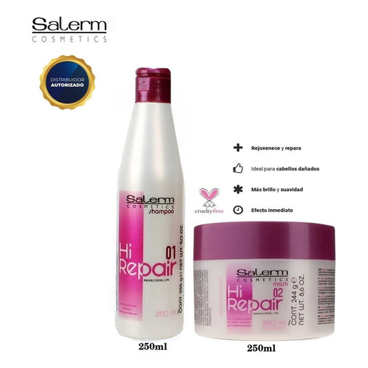 Kit Shampoo Y Crema Tratamiento Hi Repair Salerm Cosmetics