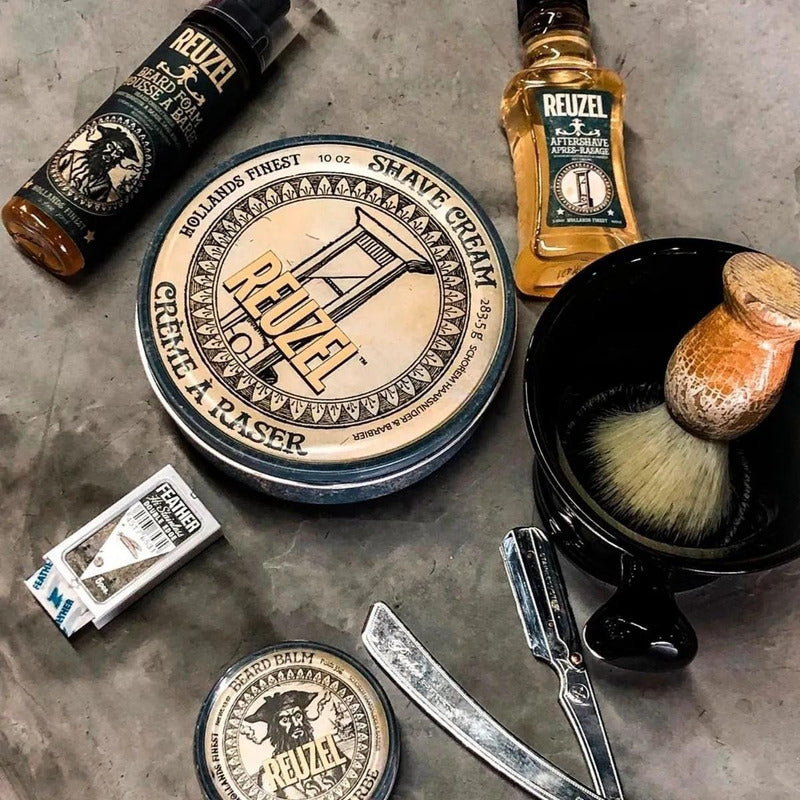 Kit Crema Afeitar Reuzel, Navaja Profesional Barberia Barber