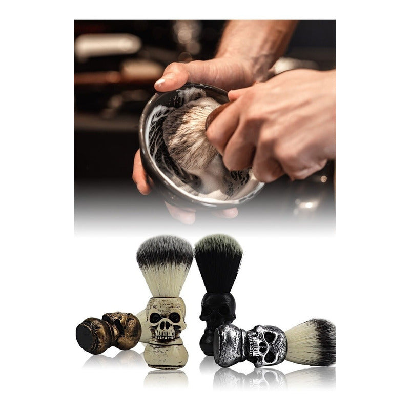 Hisopo O Brocha De Afeitar Calavera Barbería Barba Barbero