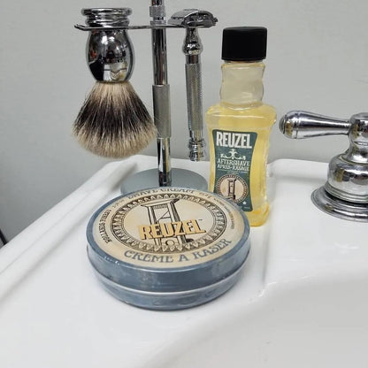 Kit Crema Afeitar Reuzel, Navaja Profesional Barberia Barber