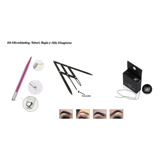 Kit Microblading Tebori, Compas O Regla Y Hilo Visagismo