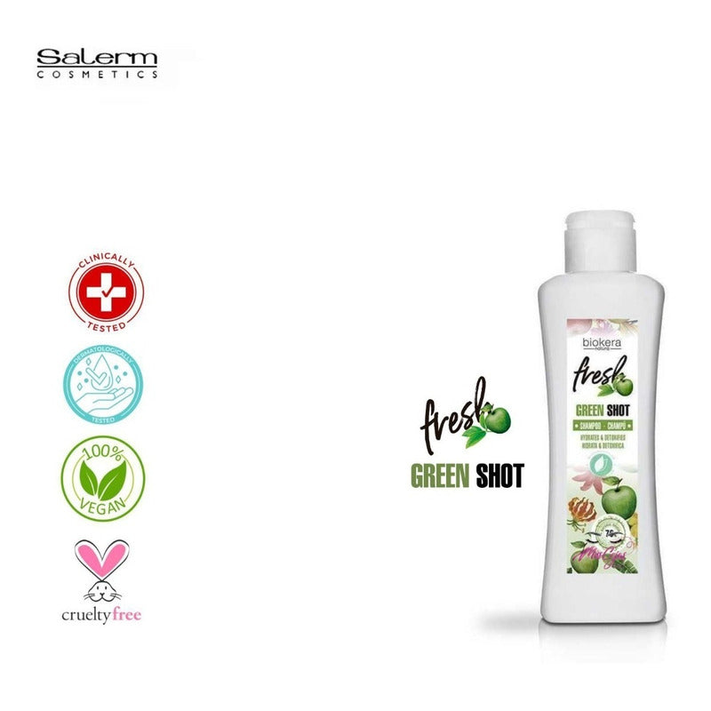 Shampoo Green Shot Biokera Manzana Salerm Cosmetics Vegano