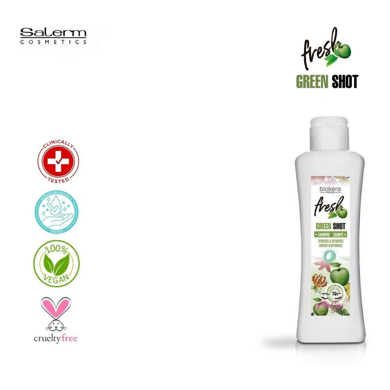 Shampoo Green Shot Biokera Manzana Salerm Cosmetics Vegano