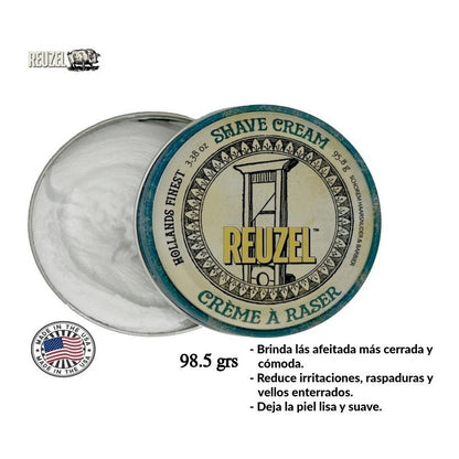 Kit Crema Afeitar Reuzel, Navaja Profesional Barberia Barber