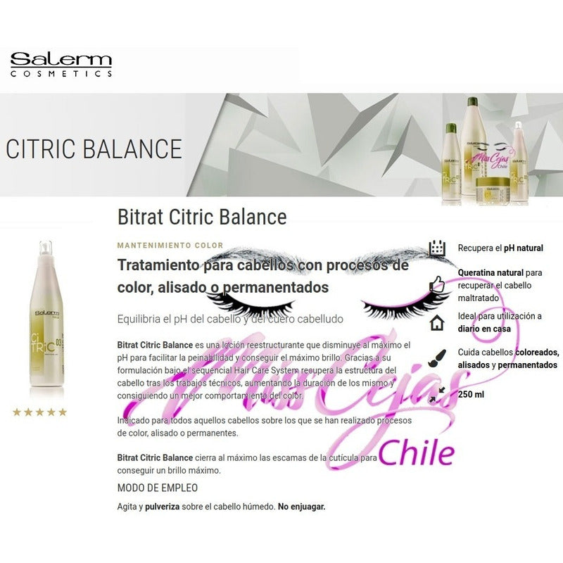 Kit Shampoo Crema Locion Citric Balance Salerm Capilar