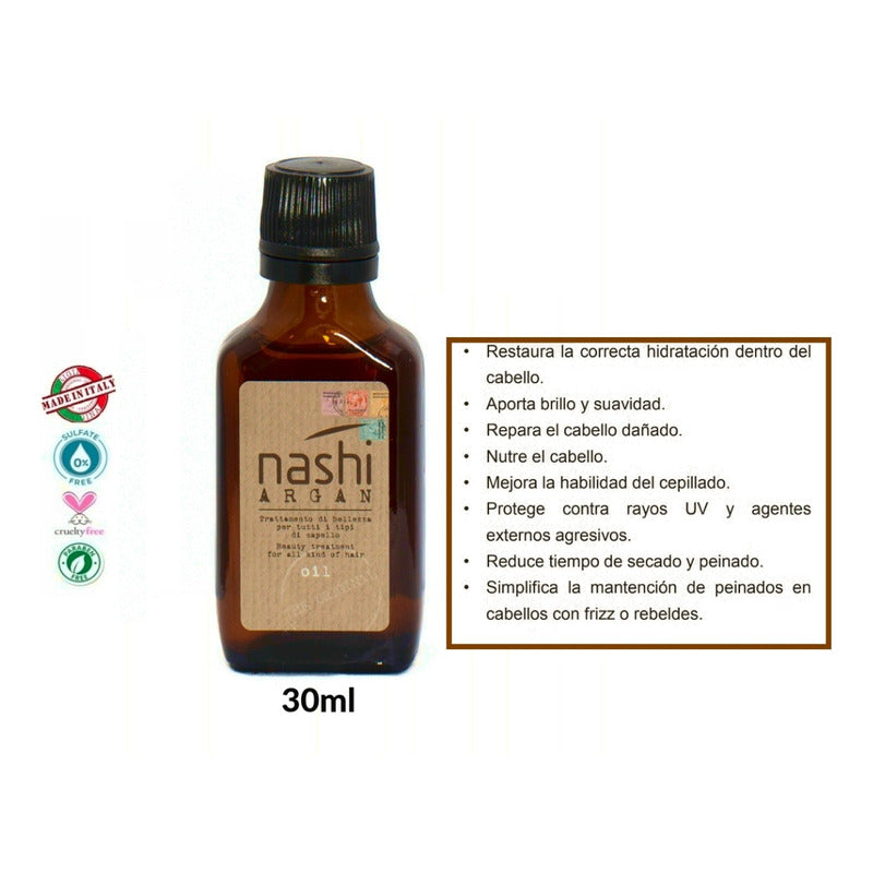 Kit Aceite Shampoo Acondicionador Nashi Argan Hidratante