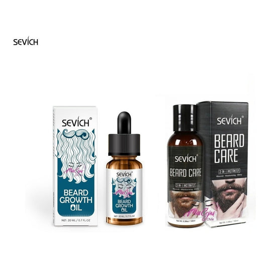 Kit Aceite Crecimiento Barba Shampoo Barba Sevich Barberia