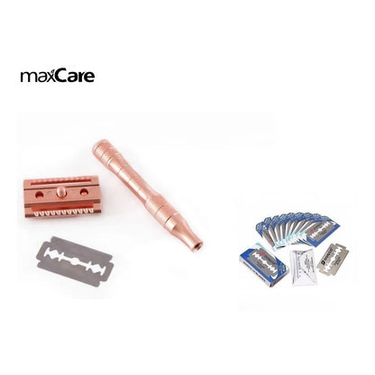 Navaja Clasica Rasuradora Inox Maxcare 10 Repuestos Barberia