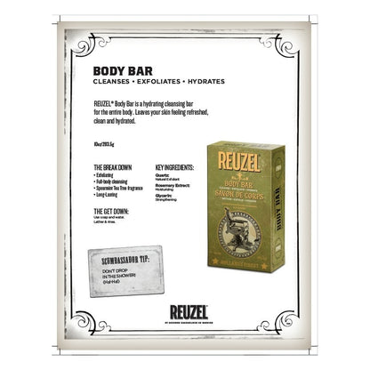 Jabon Barra Corporal Reuzel, Exfoliante, Hidrata, Barberia