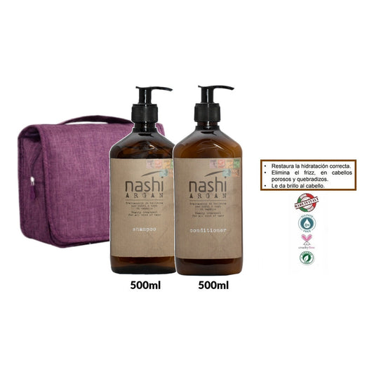 Kit Shampoo Acondicionador Nashi Argan 500ml Cuidado Capilar