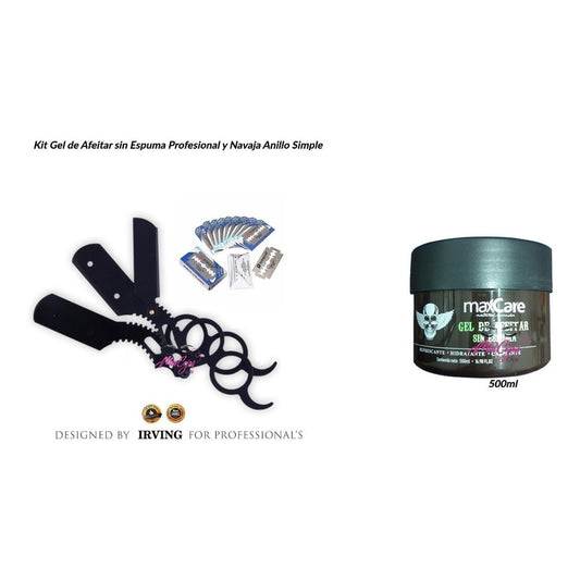 Kit Gel Afeitar, Navaja Profesional Barberia Barbero Navajin