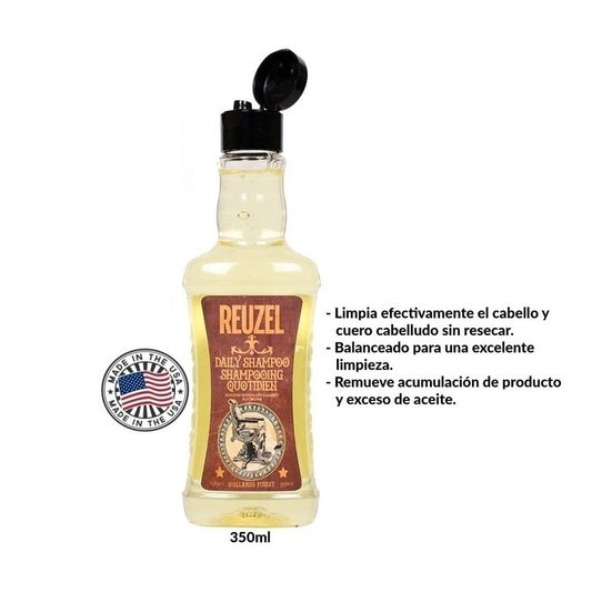 Shampoo Capilar Daily Reuzel 350ml Barbería Profesional