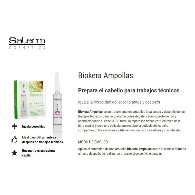 Kit 4 Ampolla Capilar Biokera Salerm Reconstruccion Capilar