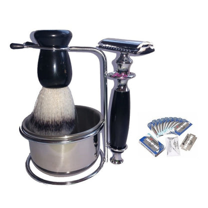 Kit Barbero Clasico Isopo Posillo Afeitadora Y Jabon Barbero