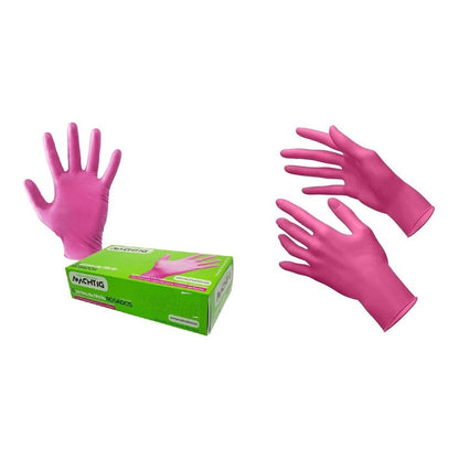 Guantes De Nitrilo Fucsia Peluquería 100uni Xs Odontologia