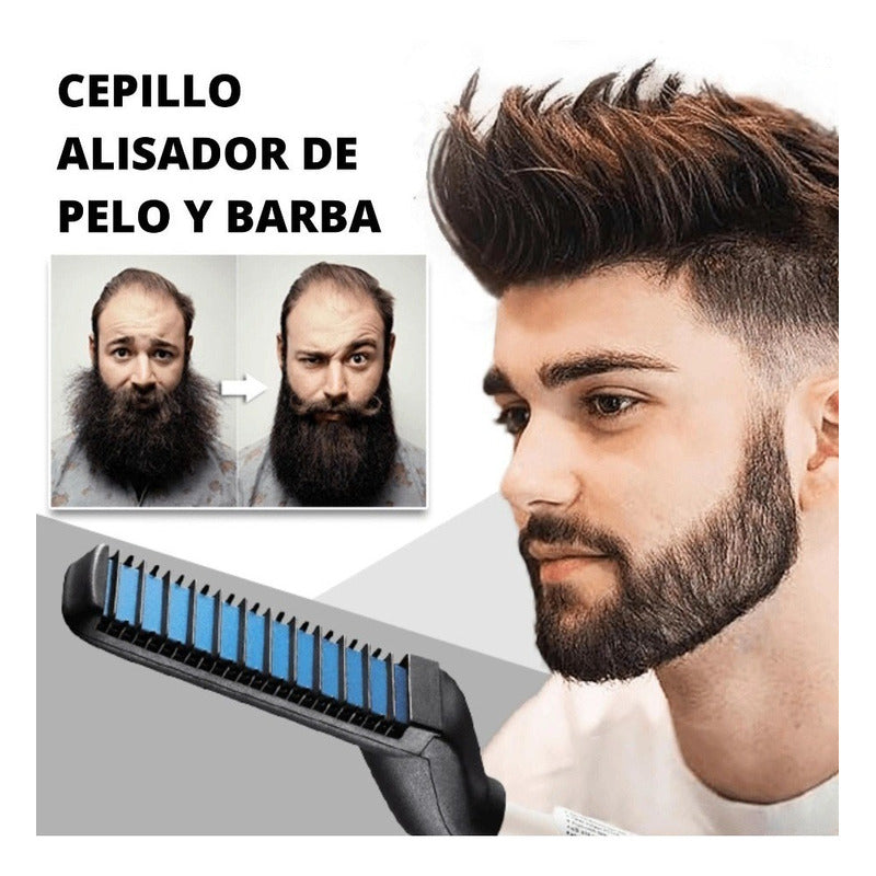 Cepillo, Plancha  Alisador Barba Y Pelo, Original, Barberia