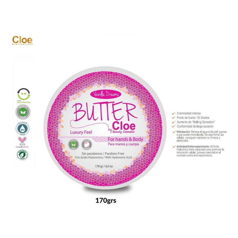 Cloe Manteca Manos Cuerpo Vainilla Dreams Crema Manos Vegano