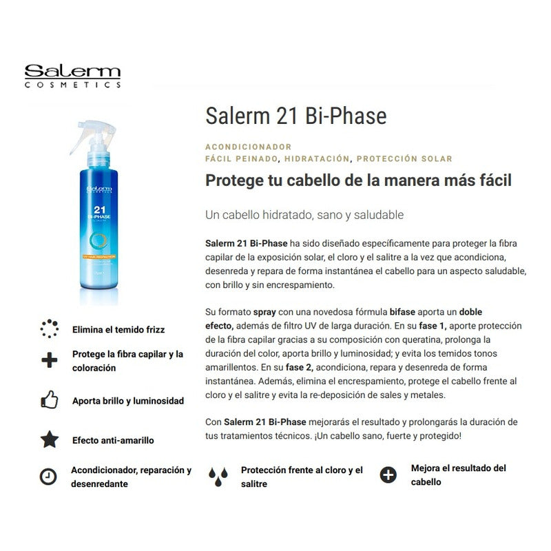 Bi Phase Salerm 21, Salerm Cosmetics, Protección Capilar