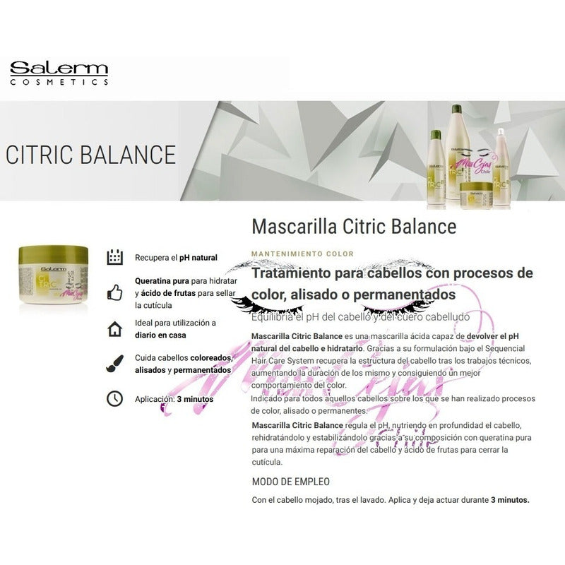 Kit Shampoo Crema Tratamiento Citric Salerm Cosmetic Capilar