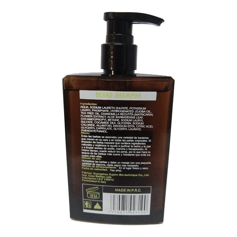 Kit Locion Crecimiento Barba, Aceite Y Shampoo, Barberia