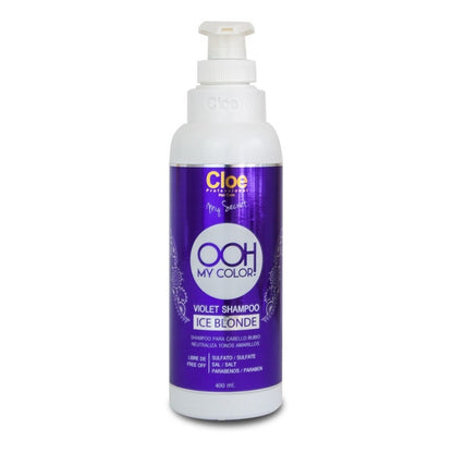 Cloe Violet Shampoo Ice Blonde Matizador Morado Pelos Rubios