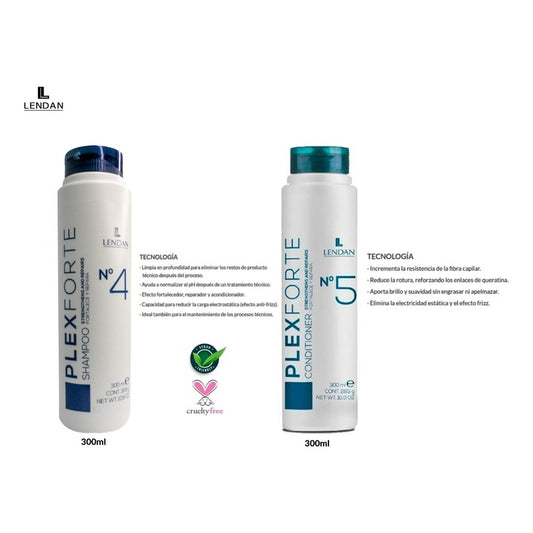 Kit Lendan Plexforte N°4 Nº5 Shampoo Acondicionador Capilar