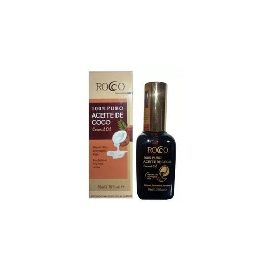 Aceite Coco Rocco 50ml Hidratacion Capilar Cabello Seco