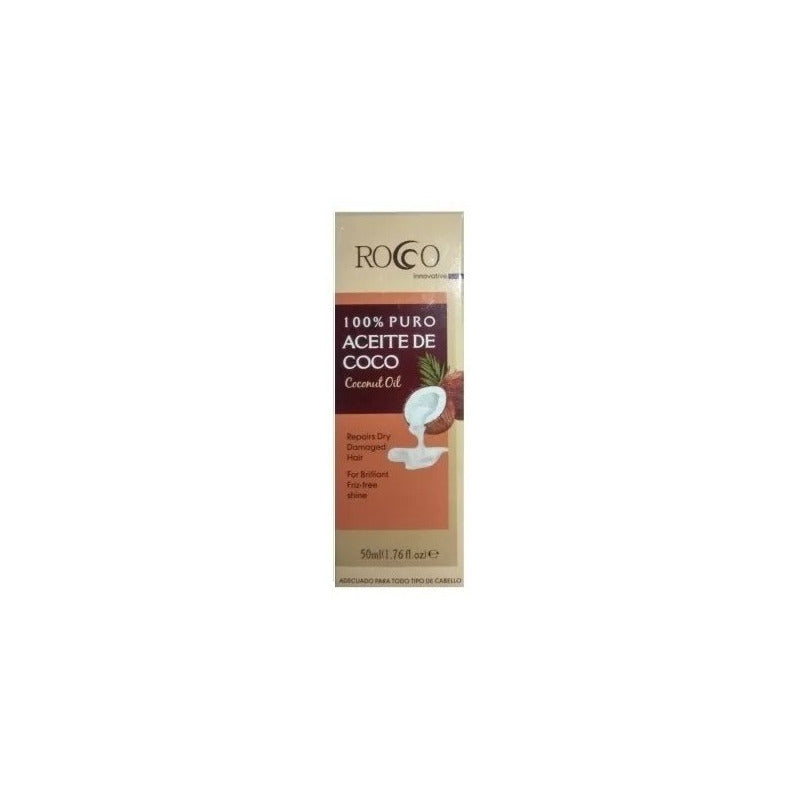 Aceite Coco Rocco 50ml Hidratacion Capilar Cabello Seco